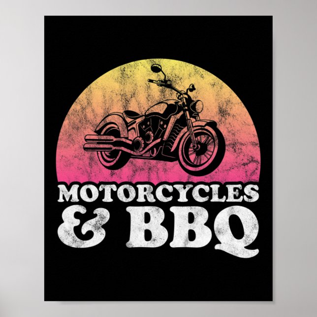 Póster Motocicletas Y Bicicletas Bbq (Frente)