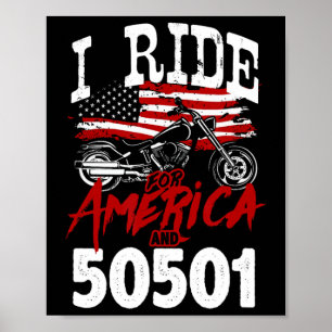 Póster motociclista anti Trump 50501 pro-democracia