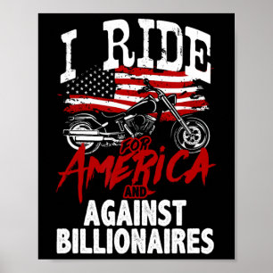 Póster Motociclista Anti Trump Pro-democracia Resiste Con