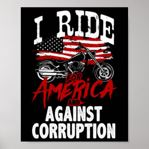 Póster Motociclista anti-Trump resiste contra la protesta