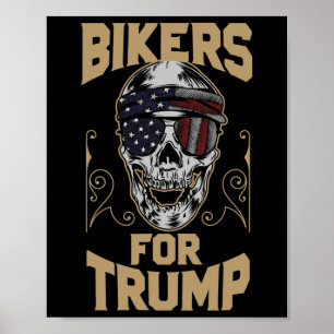 Póster Motociclista de motocicleta para voces pro Trump