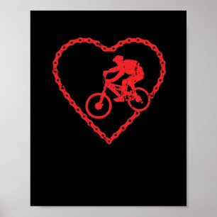 Póster Motociclista El día de San Valentín de corazón de