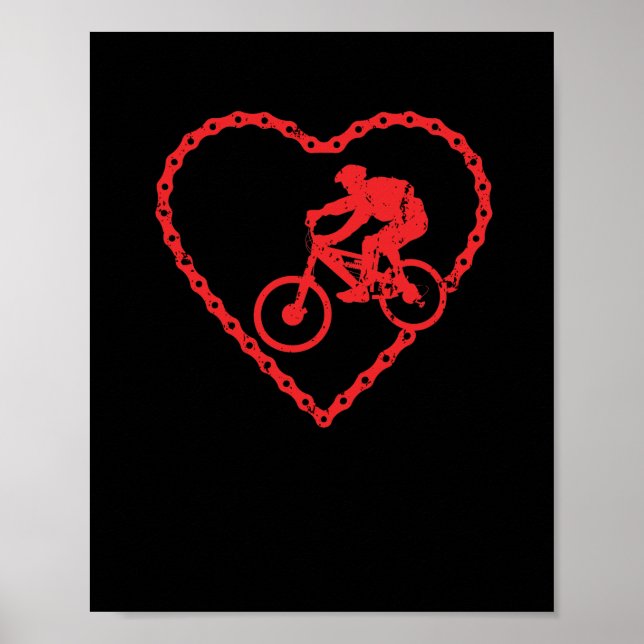 Póster Motociclista El día de San Valentín de corazón de  (Frente)