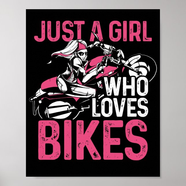 Póster Motociclista motociclista sólo un Chica (Frente)
