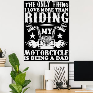 Póster Motociclista Papá Motero