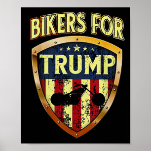 Póster Motociclistas por trump regalo divertido para moto
