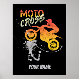 Póster Motocross Biker para motocicletas y motocicletas v