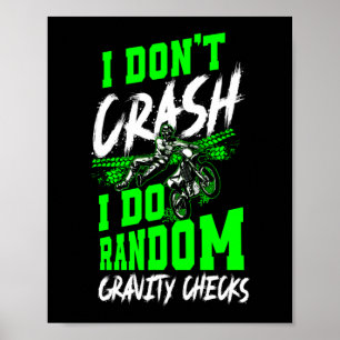 Póster Motocross de bicicleta sucia no me caigo al azar