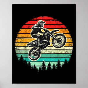 Póster Motocross de motocicleta vintage Dirt Bike Rider
