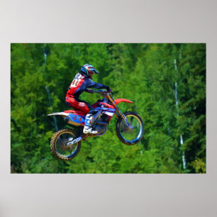 Póster Motocross Dirt Bike Racer