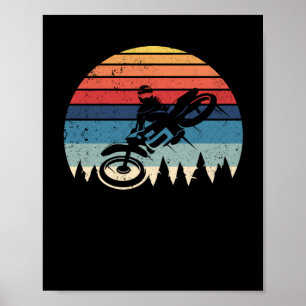 Póster Motocross moto de tierra retro vintage Dirtbike Ri