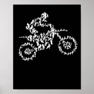 Póster Motocross motocicleta moto de tierra de silueta de