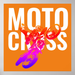Póster Motocross Motorcycle Sport Pop Art