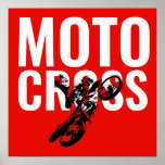 Póster Motocross Motorcycle Sport Pop Art<br><div class="desc">Imagen de arte pop de Motocross</div>