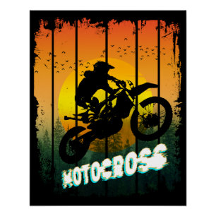 Póster Motocross naturaleza motocicleta deportiva de cond