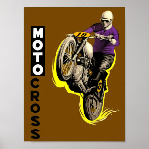 Póster Motocross vintage