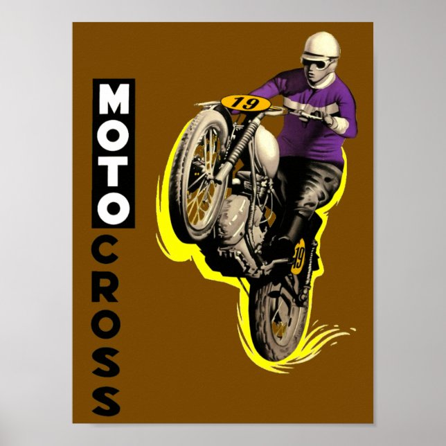 Póster Motocross vintage (Frente)