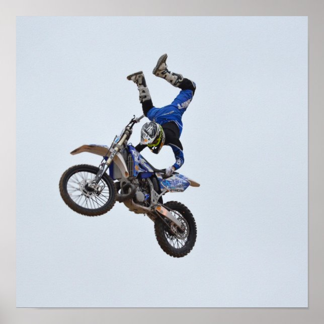 Póster Motocross volando alto (Frente)