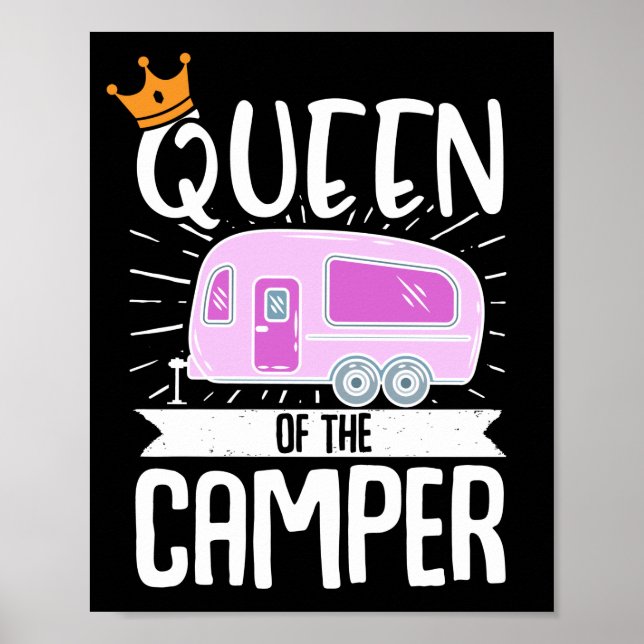 Póster Motohome RV Camping Reina Del Camper (Frente)