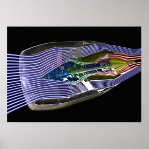 Póster Motor a reacción de CFM56-5 Turboventilador