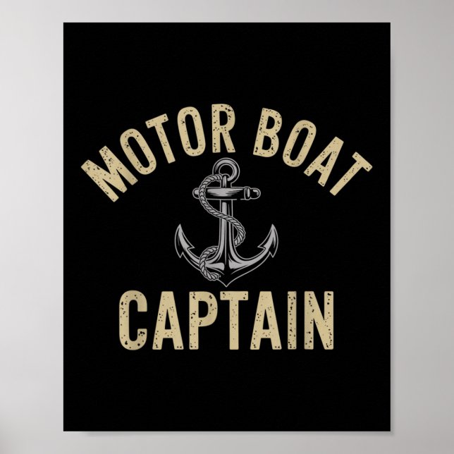 Póster Motor Boat Captain Nautical Life Marine Explorer  (Frente)