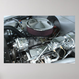 Póster Motor cromado
