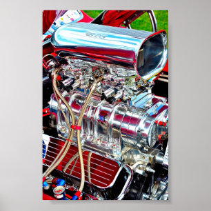 Póster Motor de auto de alto rendimiento