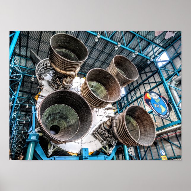 Póster Motor de cohete Saturn V (Frente)