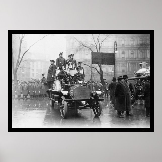 Póster Motor de fuego 91 en Nueva York 1913 (Frente)