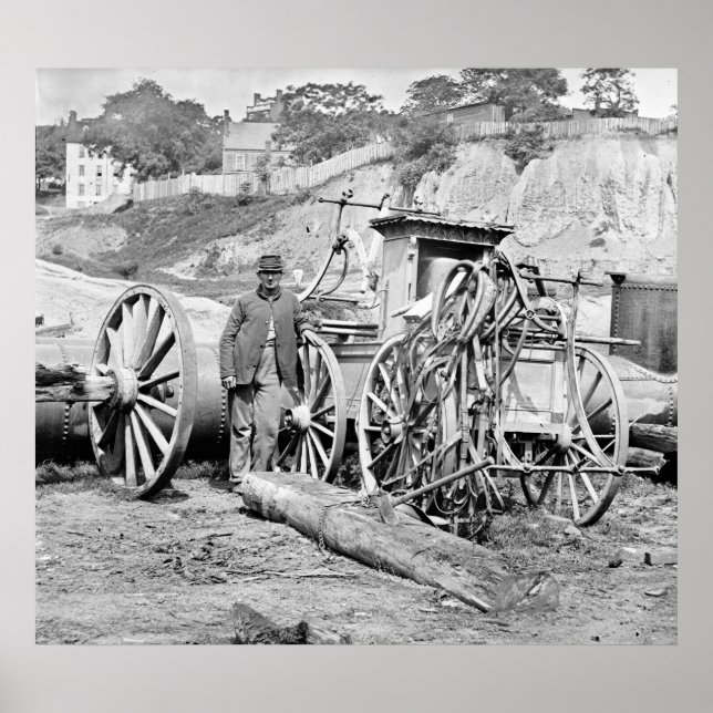 Póster Motor de fuego de la guerra civil, 1865 (Frente)