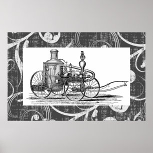 Póster Motor de fuego de vapor de vapor