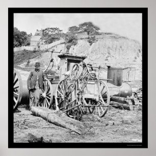 Póster Motor de fuego y fuego en Richmond, VA 1865