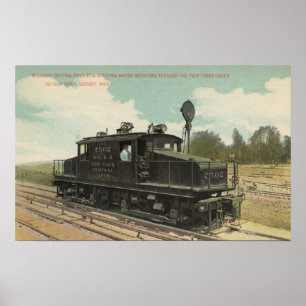 Póster Motor de motor eléctrico central de Michigan