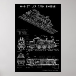 Póster Motor de Tanque PTW 0-6-2T "Plano"