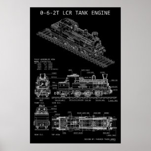 Póster Motor de Tanque PTW 0-6-2T "Plano"