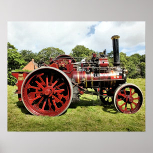 PÓSTER MOTOR DE TRACCIÓN DE VINTAJE