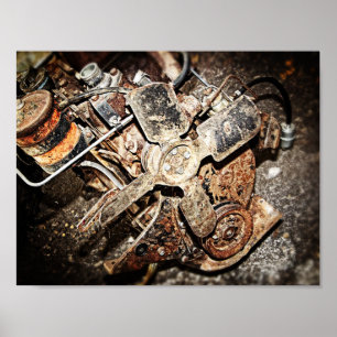 Póster Motor de vintage