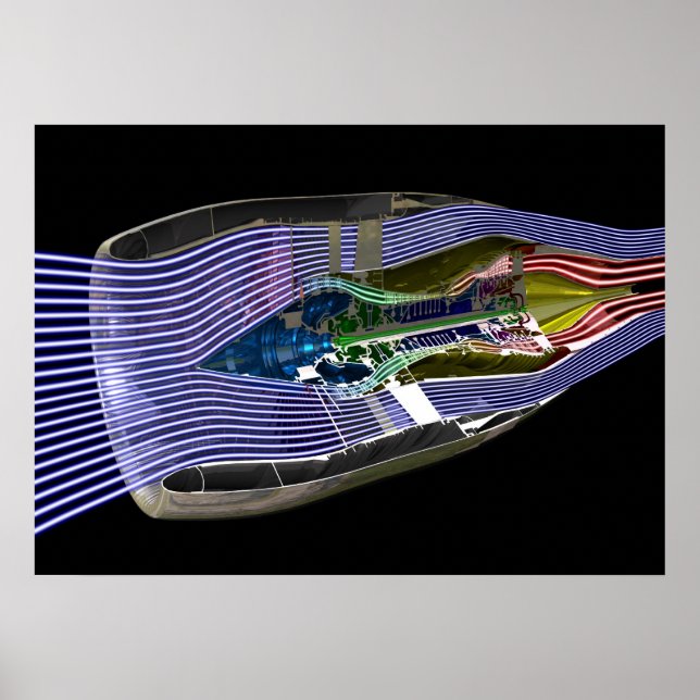Póster Motor Jet CFM56-5 Turbofan (Frente)