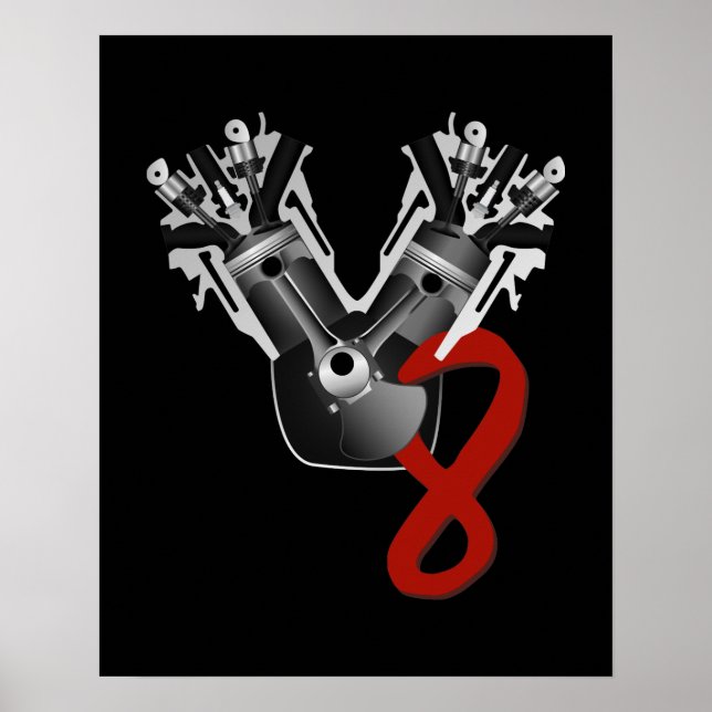 Póster Motor V8 (Frente)