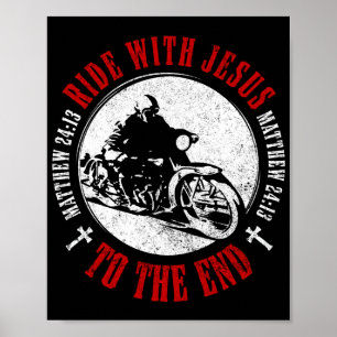 Póster Motorcycle Christian Biker Faith Ride with Jesus