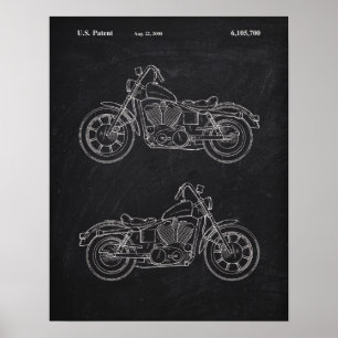 Póster Motorcycle Swing Arm Cover Patent Chalkboard