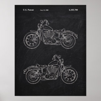 Póster Motorcycle Swing Arm Cover Patent Chalkboard