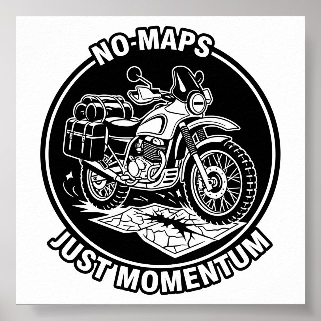 Póster Motorcycle Touring Freedom Mindset (Frente)