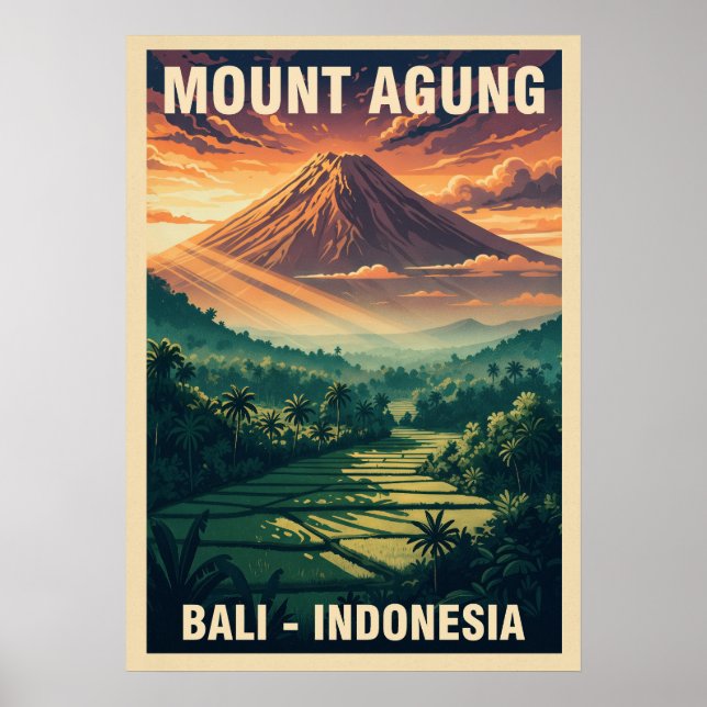 Póster Mount Agung Bali Indonesia V04 (Frente)