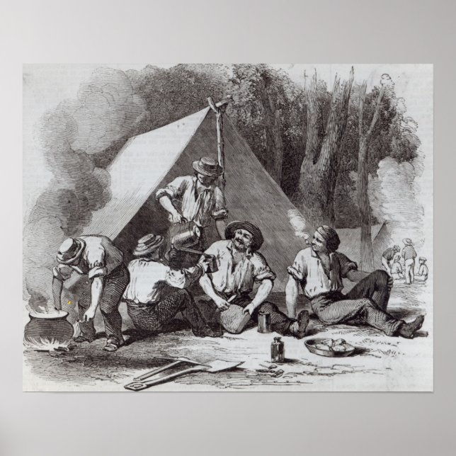Póster Mount Alexander gold-diggers at evening mess (Frente)
