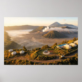Póster Mount Bromo Sunrise Aerial Volcano Luxury Wall Art