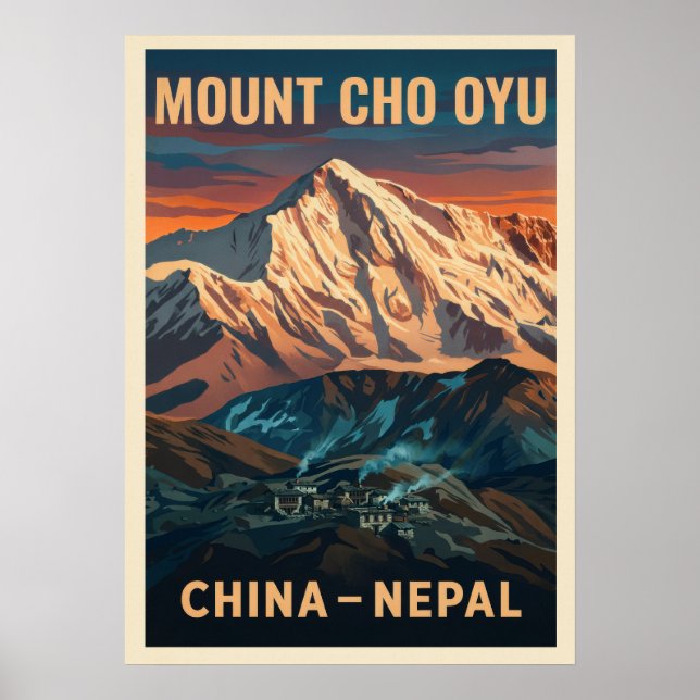 Póster Mount Cho Oyu Nepal-China V02 (Frente)