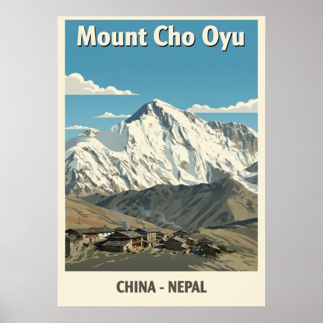 Póster Mount Cho Oyu Nepal-China V03 (Frente)