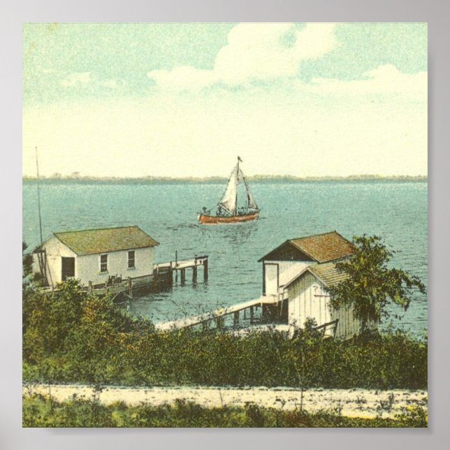 Póster MOUNT DORA, FL-Boat House Row, 1907 (Frente)