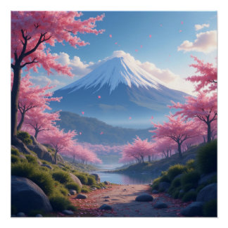 Póster Mount Fuji landscape